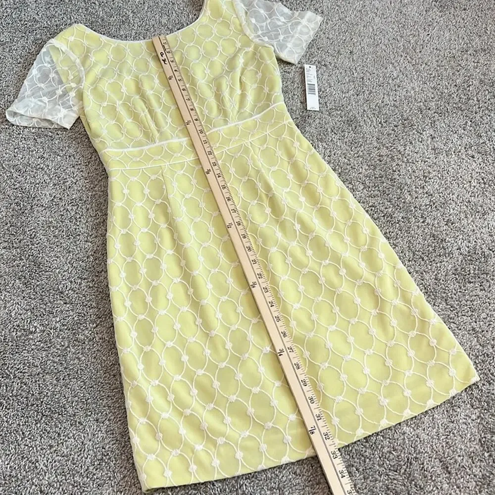 NWT $169 Antonio Melani Alexa Dress Garden lace 2 XS Yellow wedding cocktail NEW